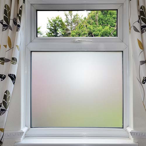 Bubble free window film for perfect frosted glass
